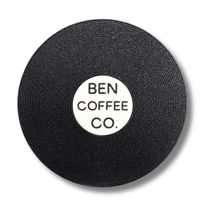 Ben Coffee Co Vinyl Coaster - Bardak Altlığı (Siyah/Beyaz)