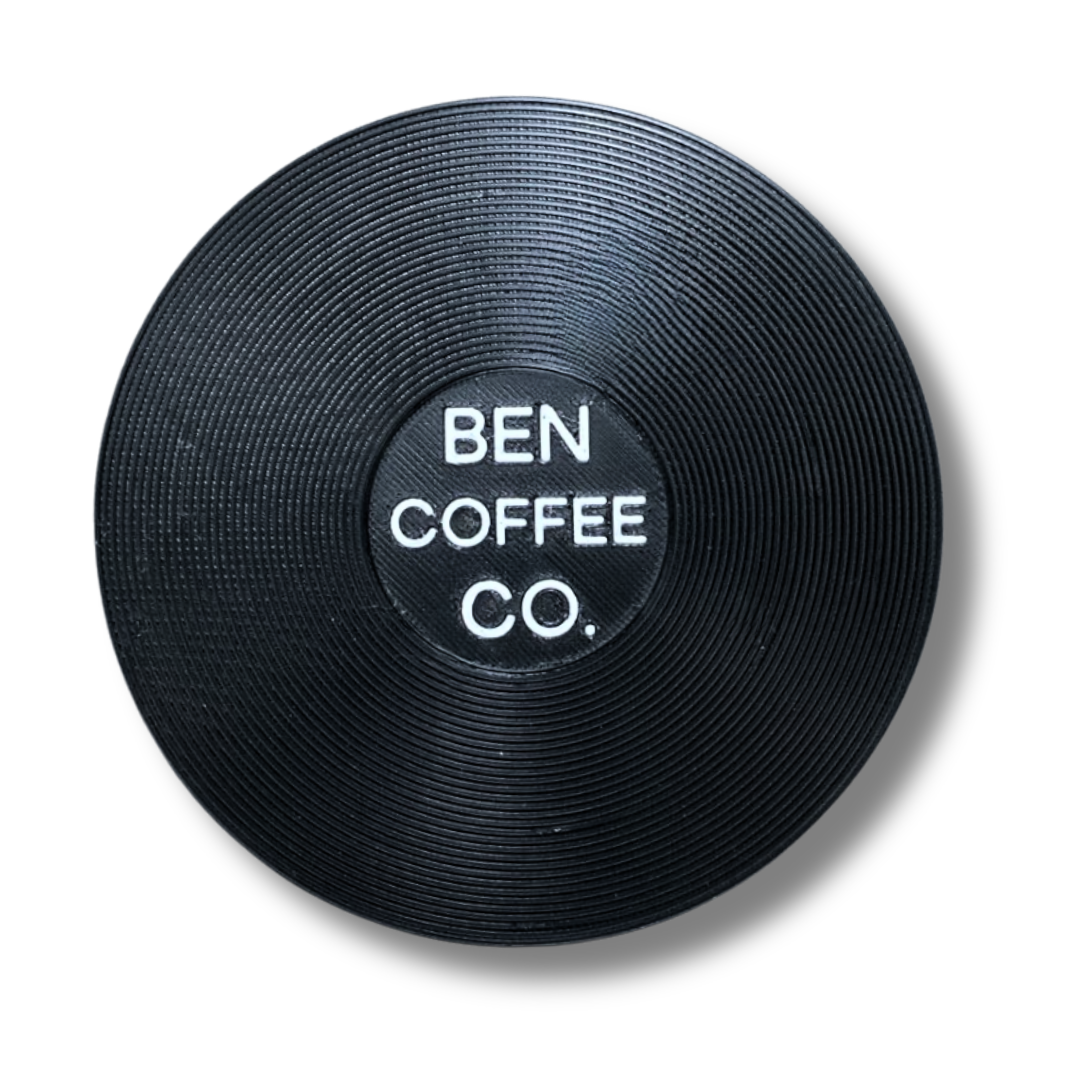 Ben Coffee Co.Vinyl Plak Bardak Altlığı (Siyah-Beyaz)