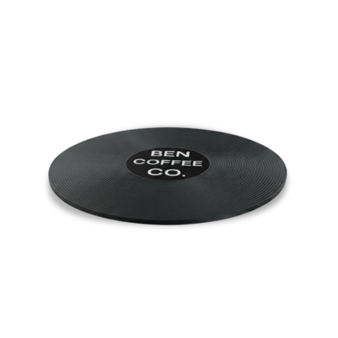 Ben Coffee Co.Vinyl Plak Bardak Altlığı (Siyah-Beyaz)
