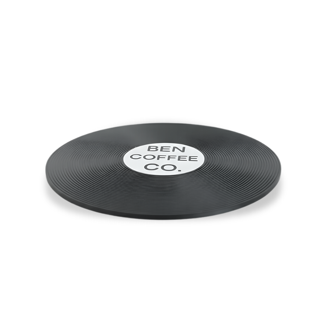 Ben Coffee Co.Vinyl Plak Bardak Altlığı (Siyah-Beyaz)